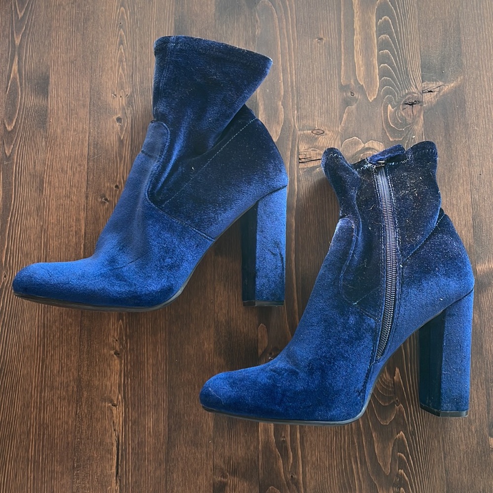 Steve Madden Blue Velvet Edit Bootie
